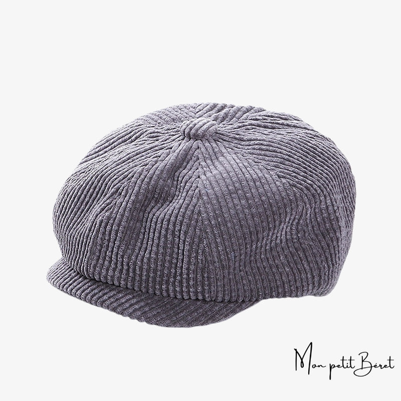 béret en velours pour enfant de couleur grise