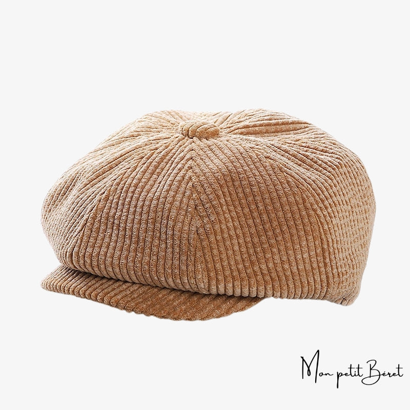 béret en velours pour enfant de couleur marron