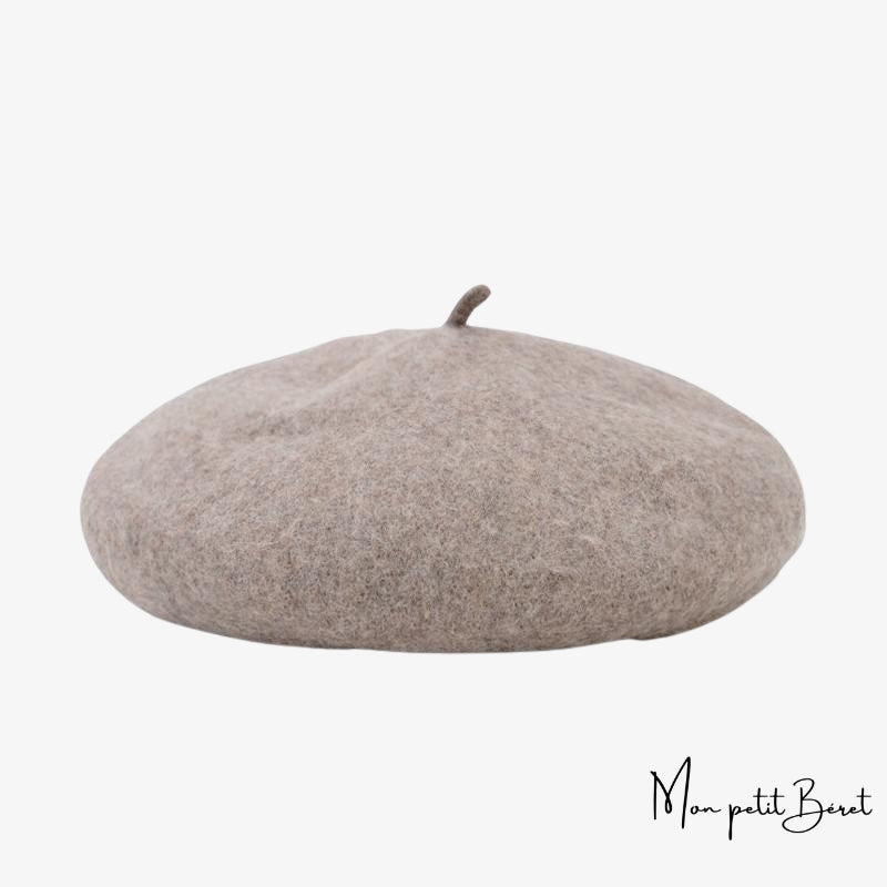 béret pour femme en cachemire de couleur gris clair