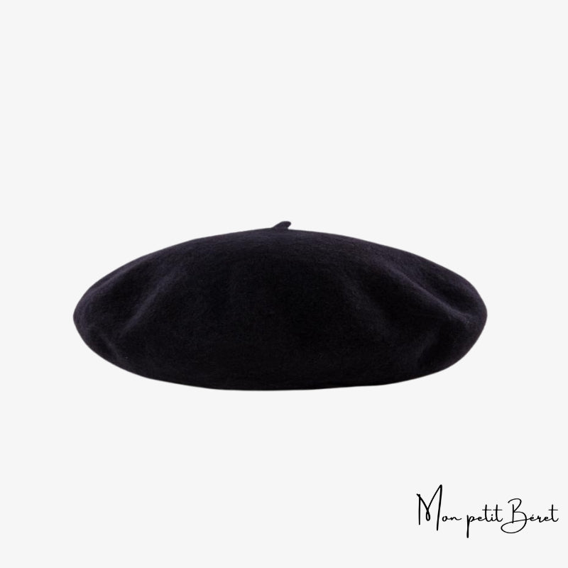 béret pour femme en cachemire de couleur noire
