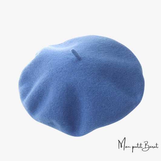 béret pour femme en laine cachemire bleu lavande