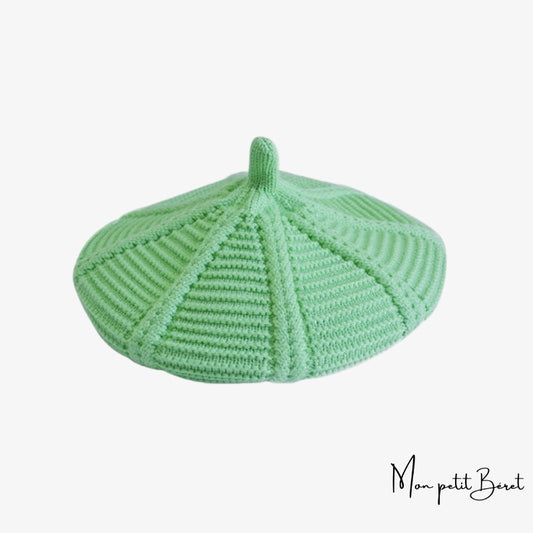 béret en laine tricotée pour femme vert
