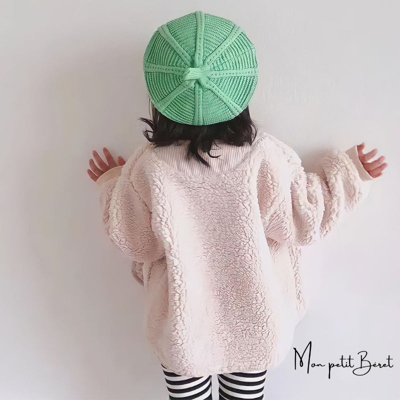 Béret laine tricotée femme vert